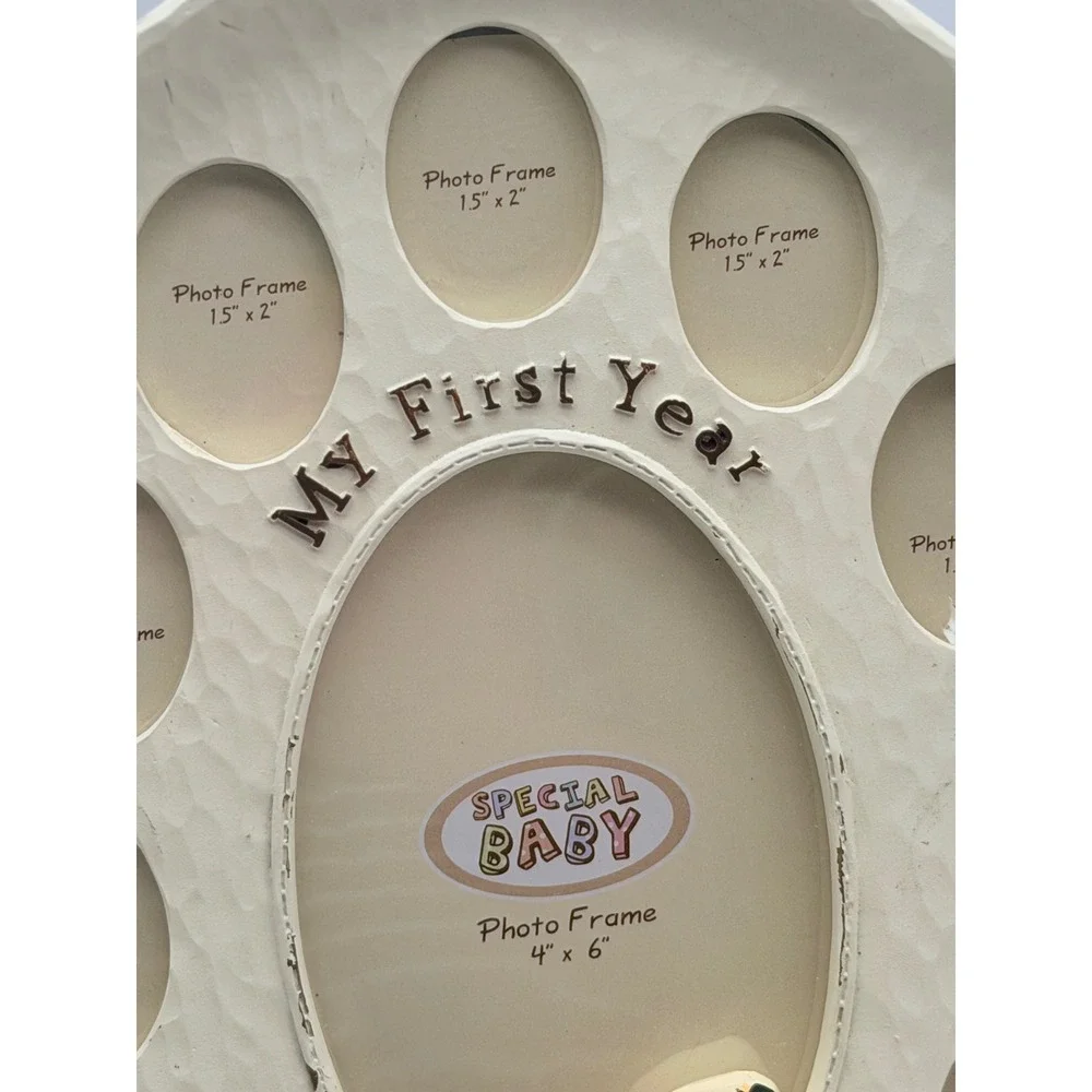 Special Baby My First Year Multi-Photo Frame Cream Fox 12 Month 12x9.5 Neutral